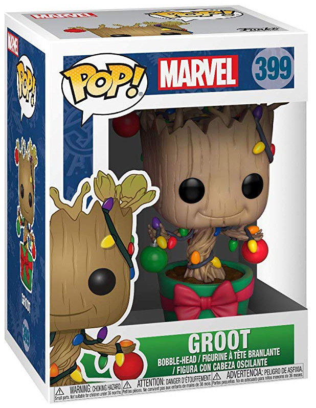 Фигурка Funko POP Marvel: Holiday – Groot With Lights Bobble-Head (9,5 см)