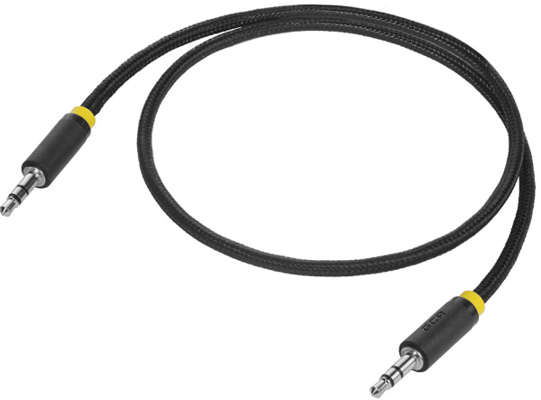 Аудио-кабель Greenconnect AUX jack 3,5 mm 0.5 м (черный нейлон, желтая окантовка) (GCR-AVC8114-0.5m)