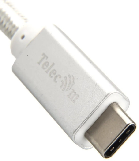 Кабель VCOM USB 3.1 Type C Telecom (Male/Male) 5А 1 м (TC420S) (серебряный)