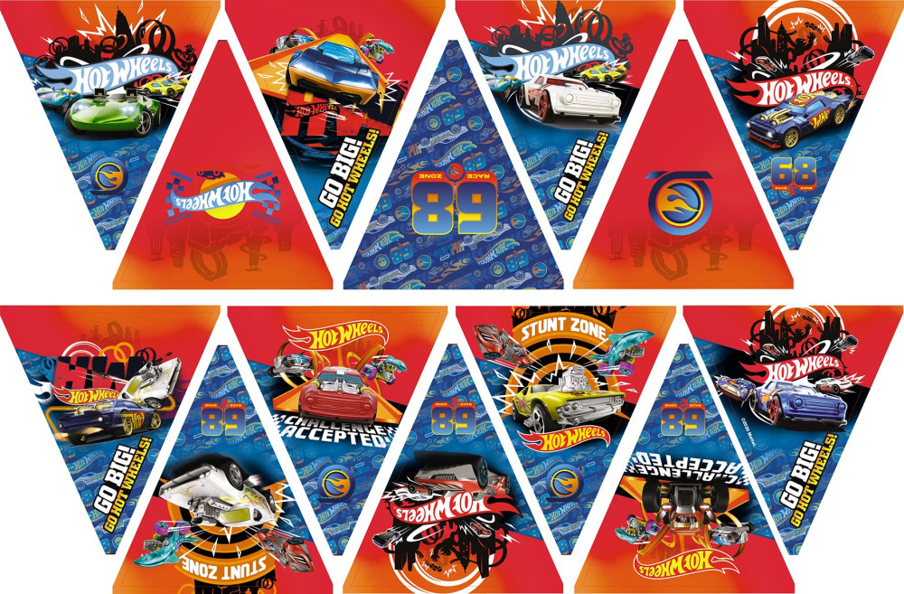 Гирлянда поздравительная Hot Wheels – Персонажи (флажки)