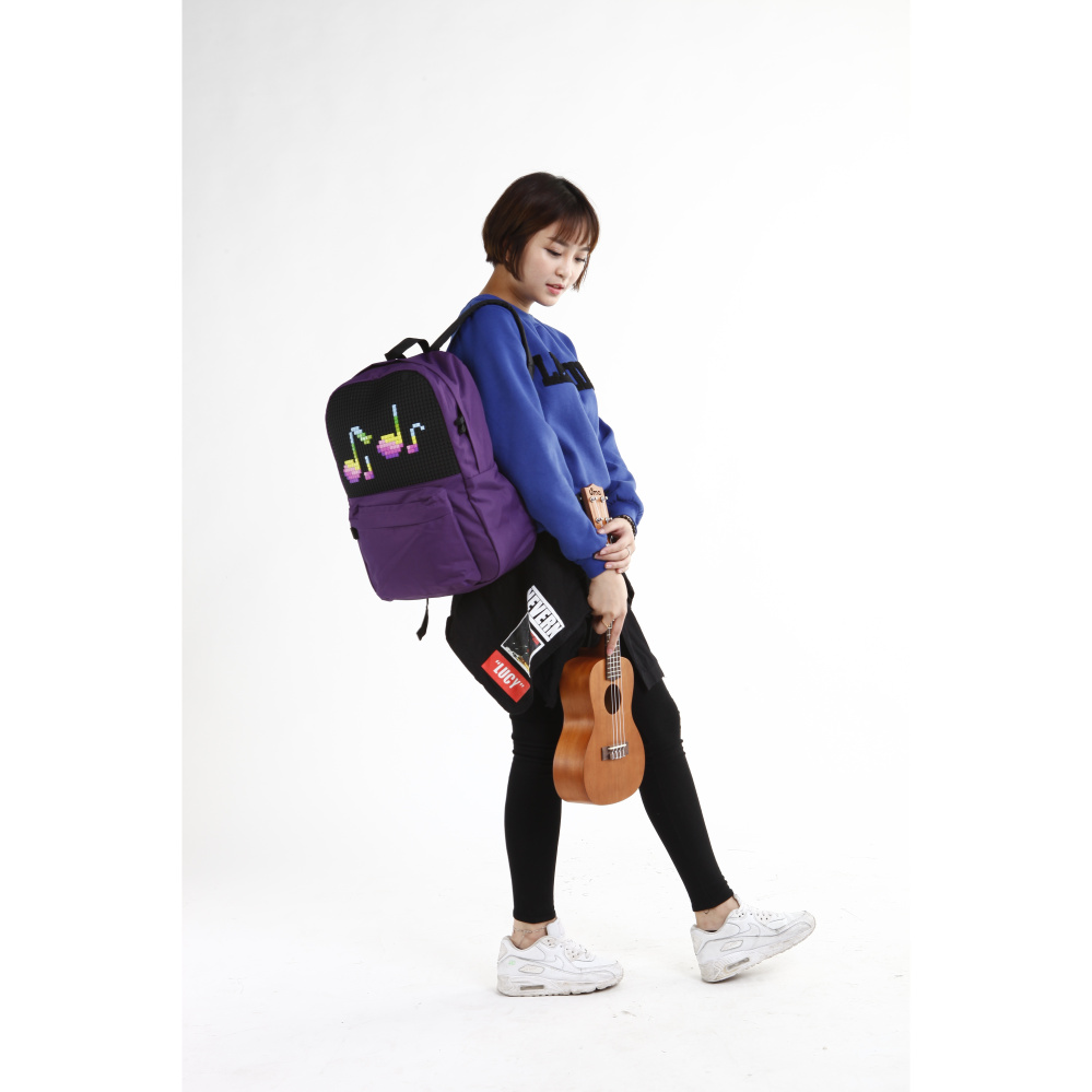 Классический школьный пиксельный рюкзак (Classic school pixel backpack) WY-A013 (Фиолетовый)