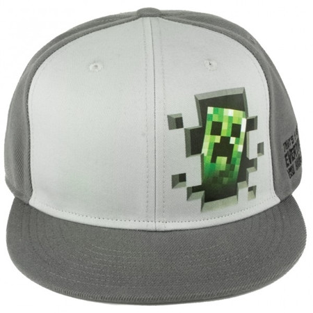 Бейсболка Minecraft. Creeper Inside Premium (серая)