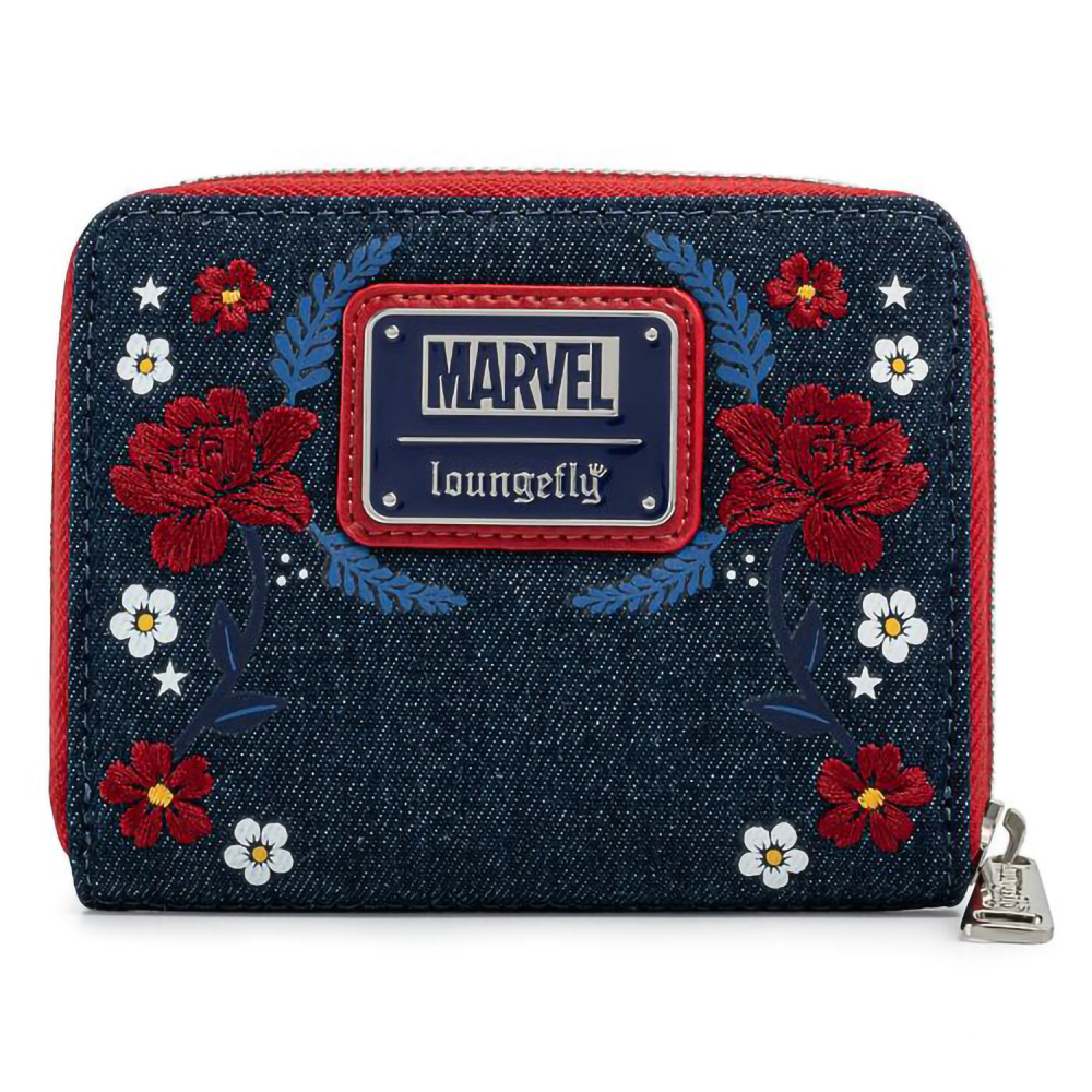  Marvel Captain America 80th Anniversary Floral Sheild Zip Around