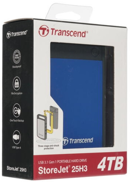 ������� ������� ���� Transcend StoreJet 2.5" H3 Navy 4TB (�����)