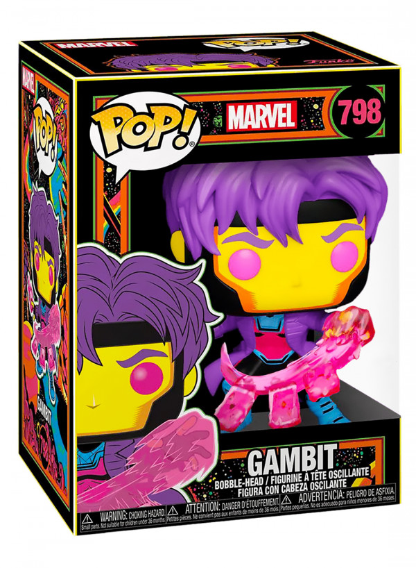 Фигурка Funko POP Marvel: Black Light – Gambit Bobble-Head Exclusive (9,5 см)