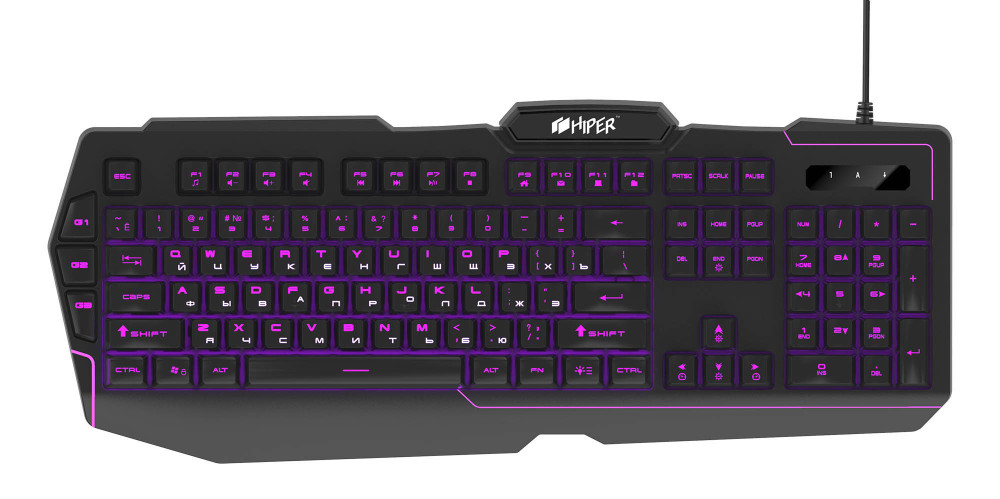 Клавиатура HIPER GENOME GK-2 проводная игровая с подсветкой для PC (чёрный)(4603721480258)