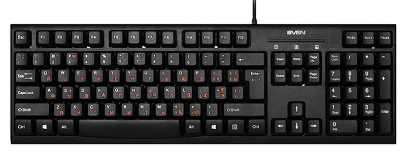 Клавиатура SVEN KB-S300 проводная для PC (черный)(SV-016661)