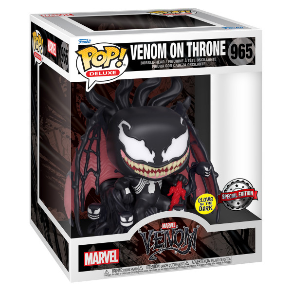 Фигурка Funko POP Deluxe Marvel: Venom – Venom On Throne Glows In The Dark Bobble-Head Exclusive (9,5 см)