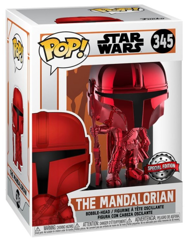  Funko POP: Star Wars The Mandalorian  Mandalorian Red Bobble-Head Exclusive (9,5 )