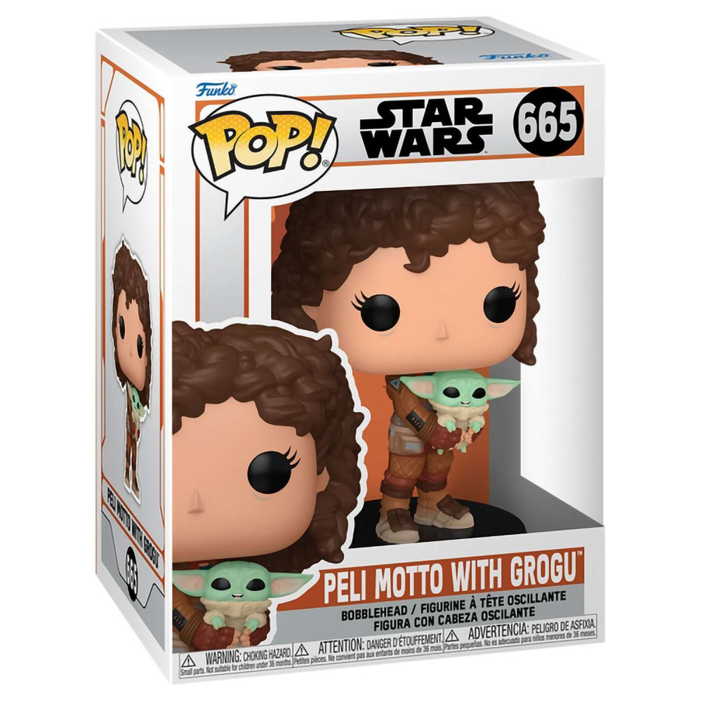 Фигурка Funko POP Star Wars: Mandalorian S9 – Peli Motto with Grogu Bobble-Head (9,5 см)