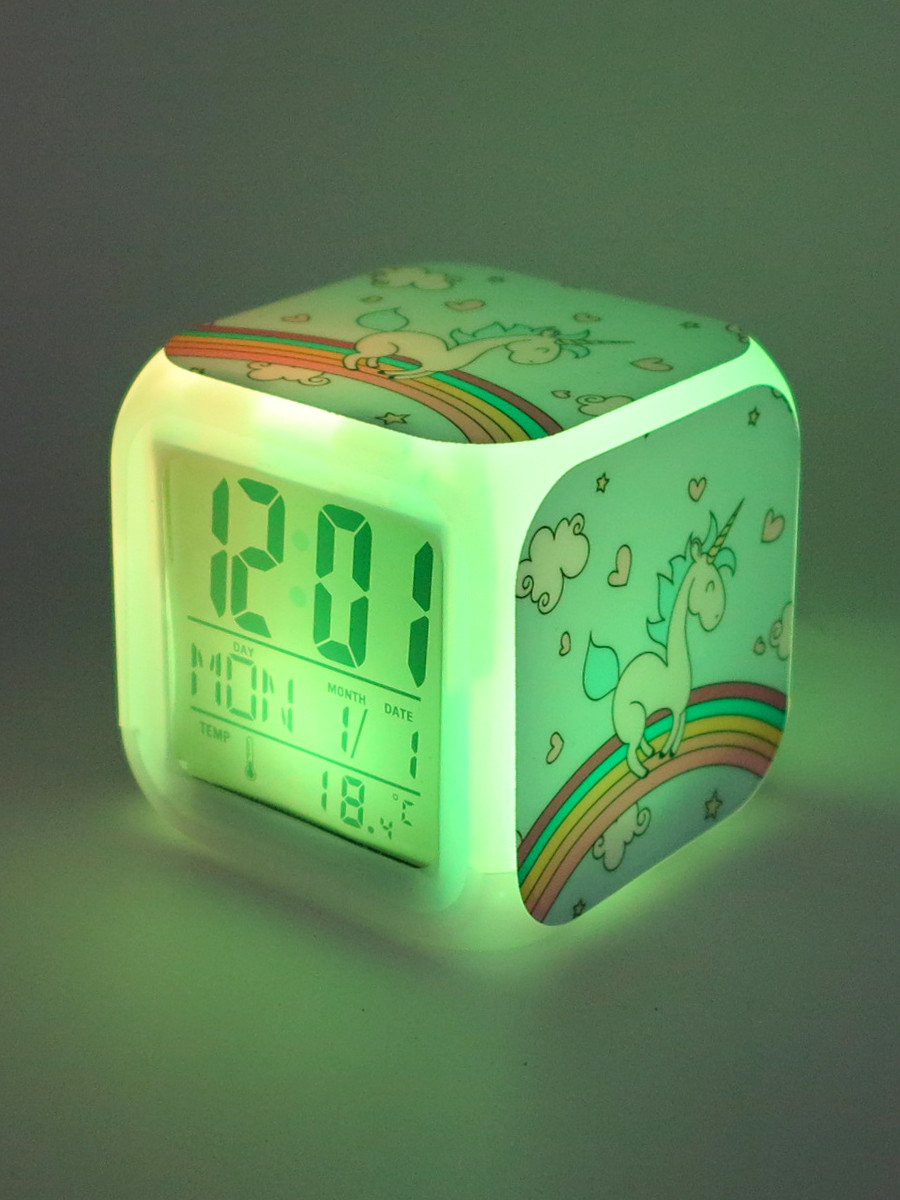 Часы-будильник Единорог №18 (с подсветкой)
