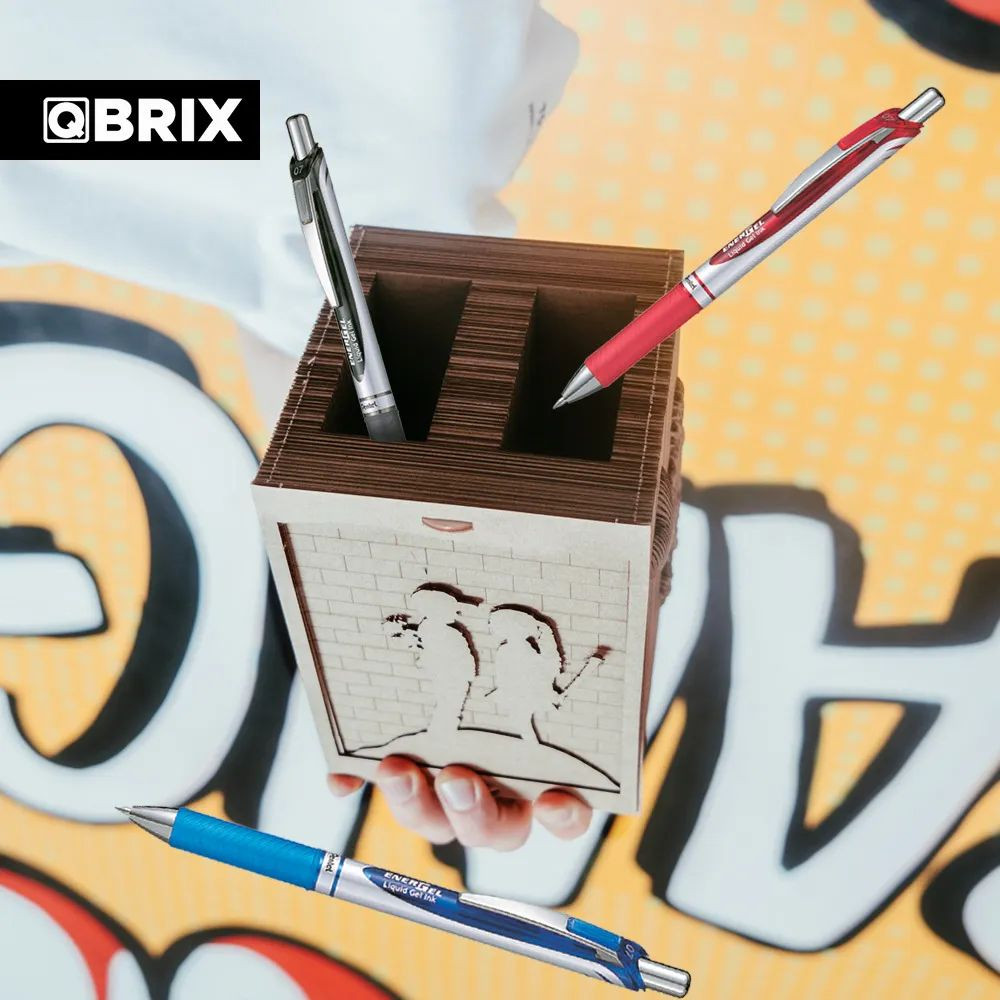 3D конструктор из картона Qbrix – Органайзер Стрит-арт (82 элемента)