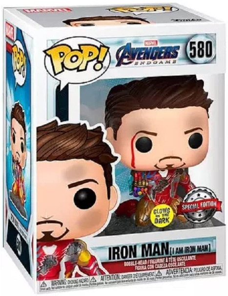  Funko POP Marvel: Avengers Endgame  Iron Man (I Am Iron Man) [Glows In The Dark] Exclusive Bobble-Head (9,5 )