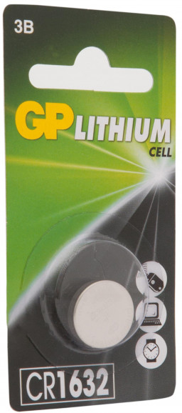 Литиевая дисковая батарейка GP Lithium CR1632 (Блистер, 1 шт)