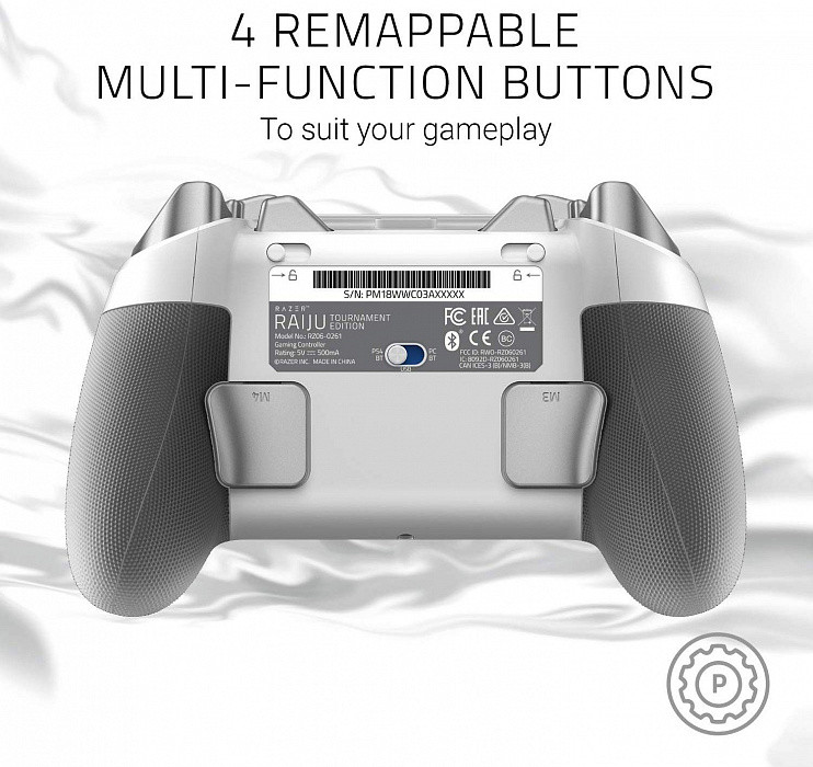 Геймпад Razer: Raiju Tournament Edition Mercury беспроводной игровой для PS4 / PC (RZ06-02610300-R3G1)