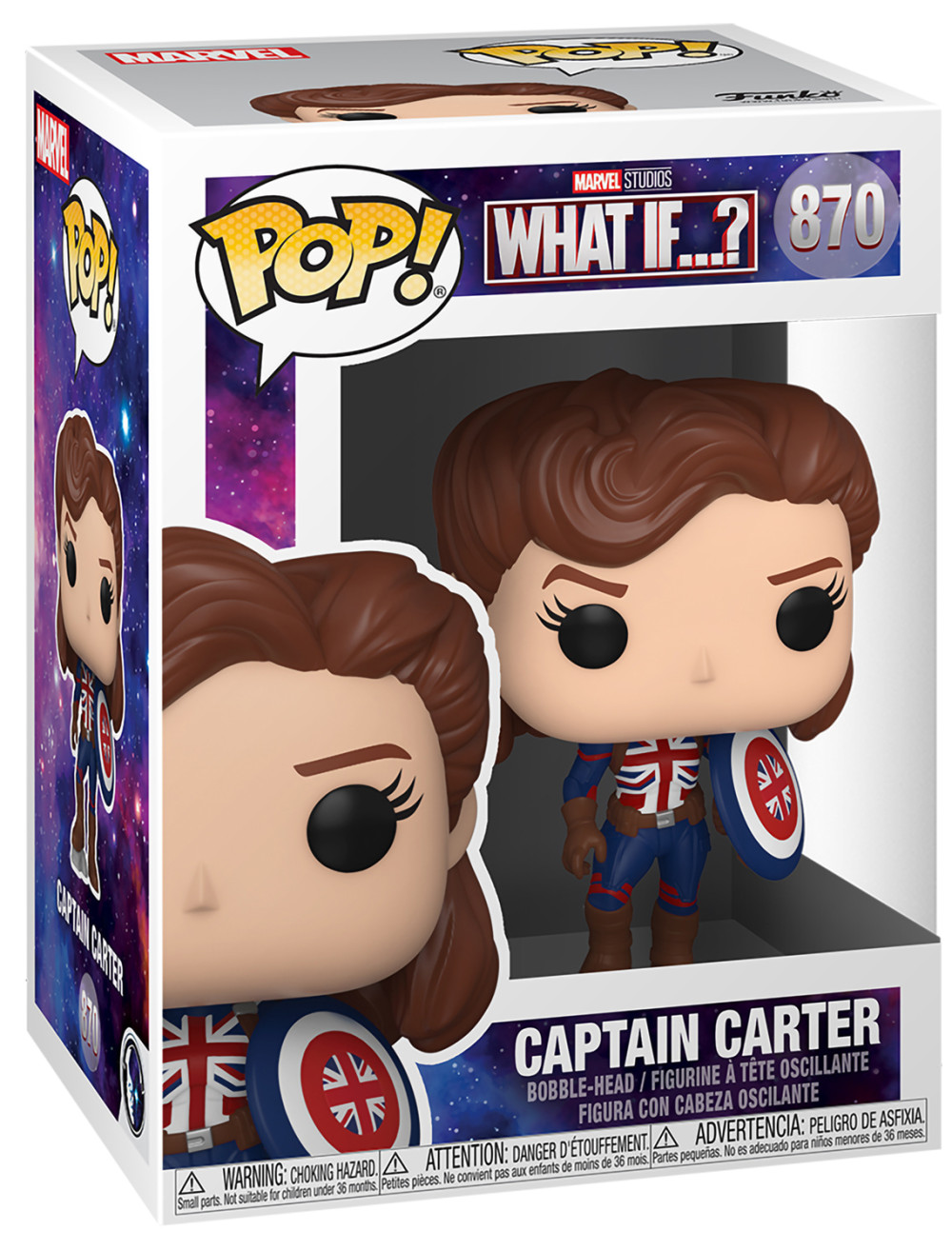Фигурка Funko POP: Marvel What If...? – Captain Carter Bobble-Head (9,5 см)