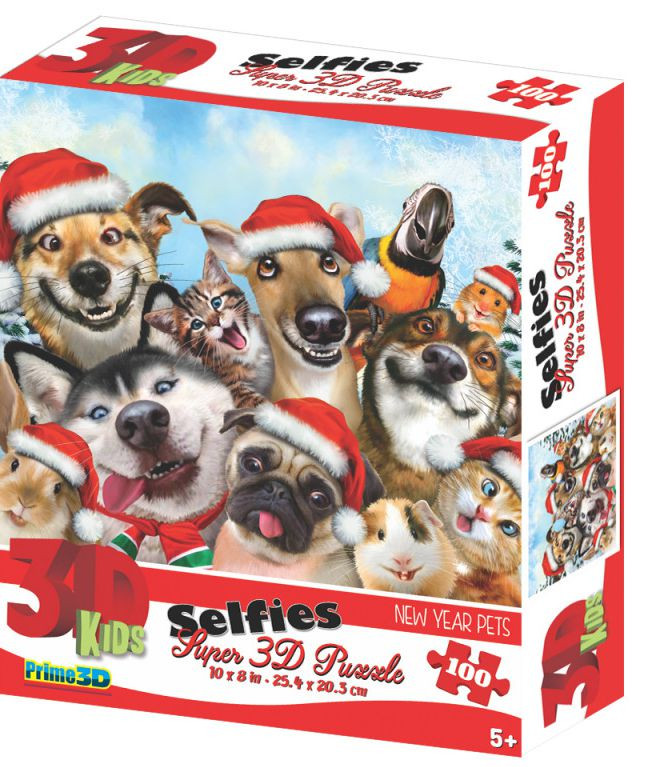 Super 3D Puzzle:    New Year Pet Selfie (100 )