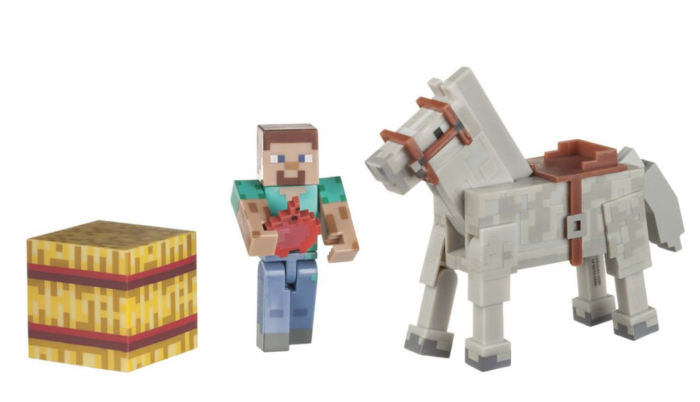   Minecraft. Steve and White Horse (8 )
