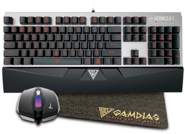 Игровой комплект Gamdias: Hermes E1 + мышь Demeter E2 + коврик Nyx E1 для PC