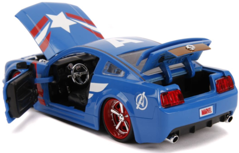 Набор фигурок Hollywood Rides Marvel: Avengers – 2006 Ford Mustang GT With Captain America 1:24 (2 шт)