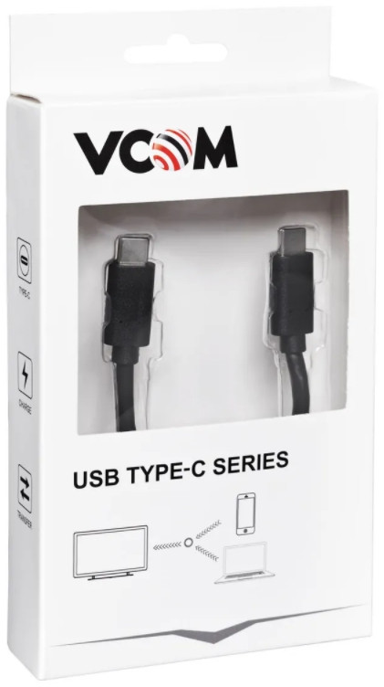 Кабель VCOM USB 3.1 Type С 5А, Power Deliwery 1.8 м (CU420-1.8M)