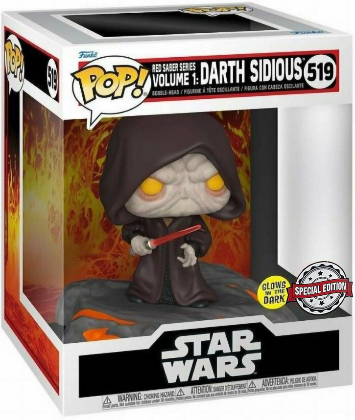 ������� Funko POP Star Wars Red Saber: Series Vol.1 � Darth Sidious Glows In The Dark Exclusive Bobble-Head (9,5 ��)