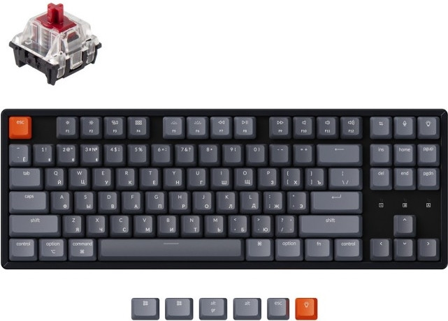 Клавиатура Keychron K8, беспроводная механическая с RGB подсветкой Gateron Red Switch