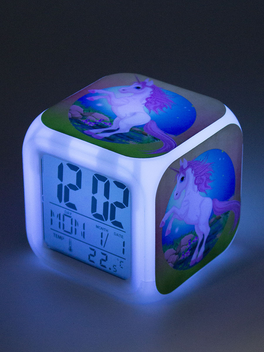 Часы-будильник Единорог №25 (с подсветкой)