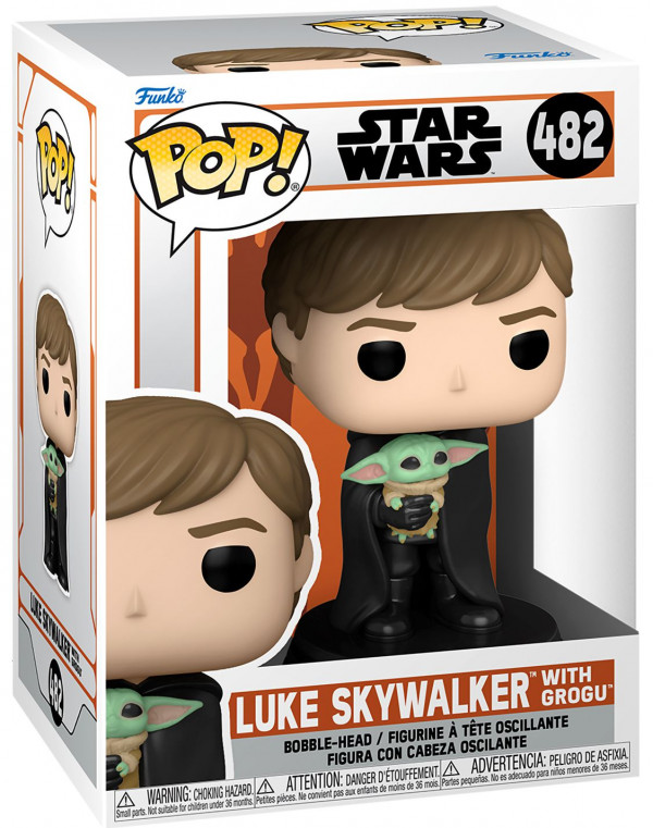 Фигурка Funko POP: Star Wars Mandalorian – Luke Skywalker With Grogu Bobble-Head (9,5 см)