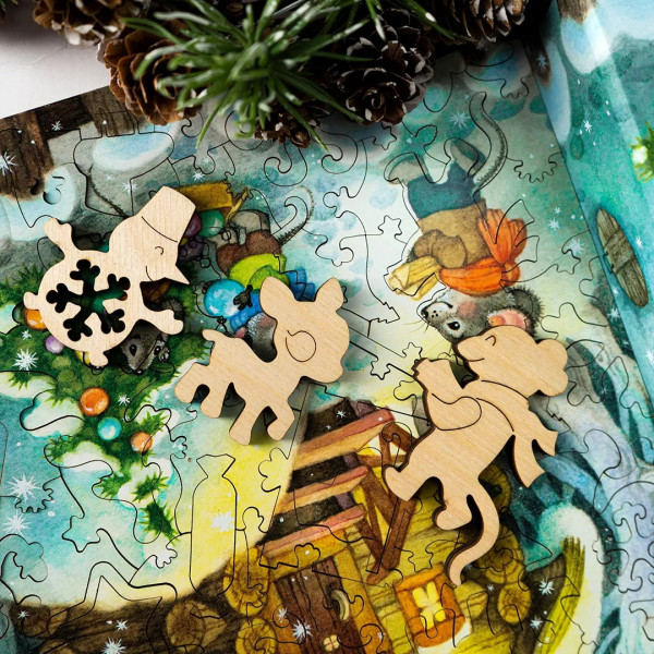 Пазл Wooden Puzzles: Новый год с друзьями