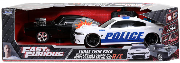 Набор машин на радиоуправлении The Fast & Furious: Dom's Dodge Charger + Dom's Dodge Charger Street Hellcat (масштаб 1:16) (2 шт.)
