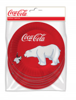 Набор бумажных тарелок Coca Cola: Мишки 1 (230 мм, 6 шт)