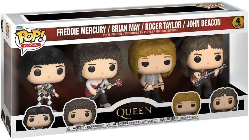 Набор фигурок Funko POP Rocks: Queen – Freddie Mercury / BrianMay / Roger Taylor / John Deacon 4-Pack (9, 5 см)
