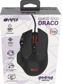 Мышь HIPER DRACO проводная игровая для PC (чёрный)(7930092030018)