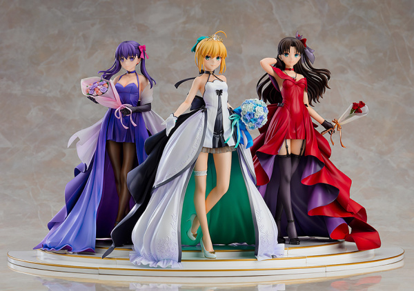 Набор фигурок Fate: Stay Night 15th Celebration Project – Saber, Rin Tohsaka, Sakura Matou Dress Ver. (3-Pack)