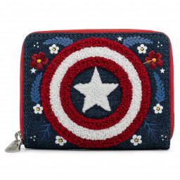  Marvel Captain America 80th Anniversary Floral Sheild Zip Around