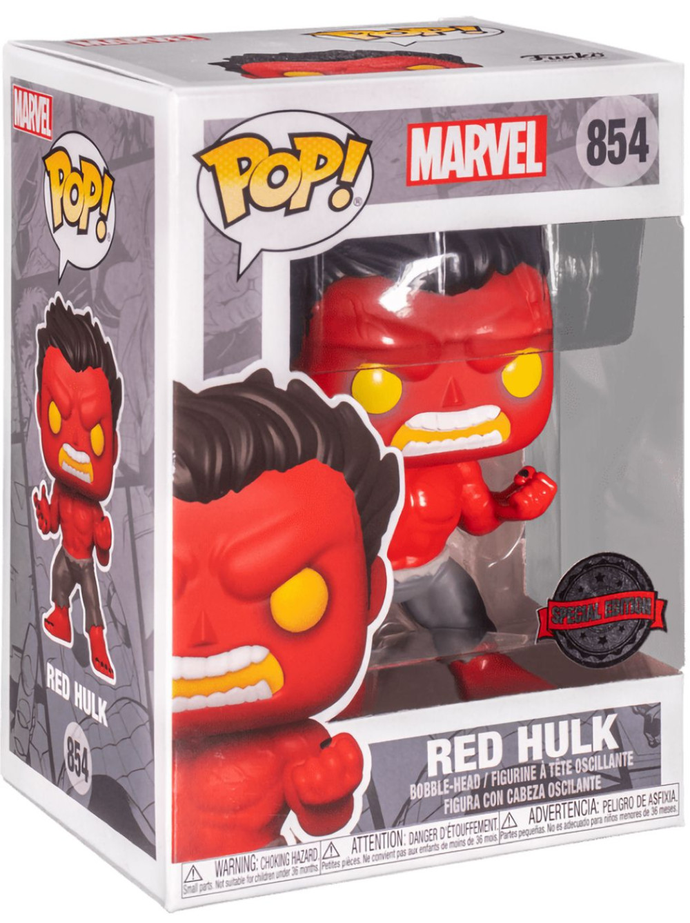  Funko POP Marvel: Red Hulk With Chase Bobble-Head Exclusive (9,5 )