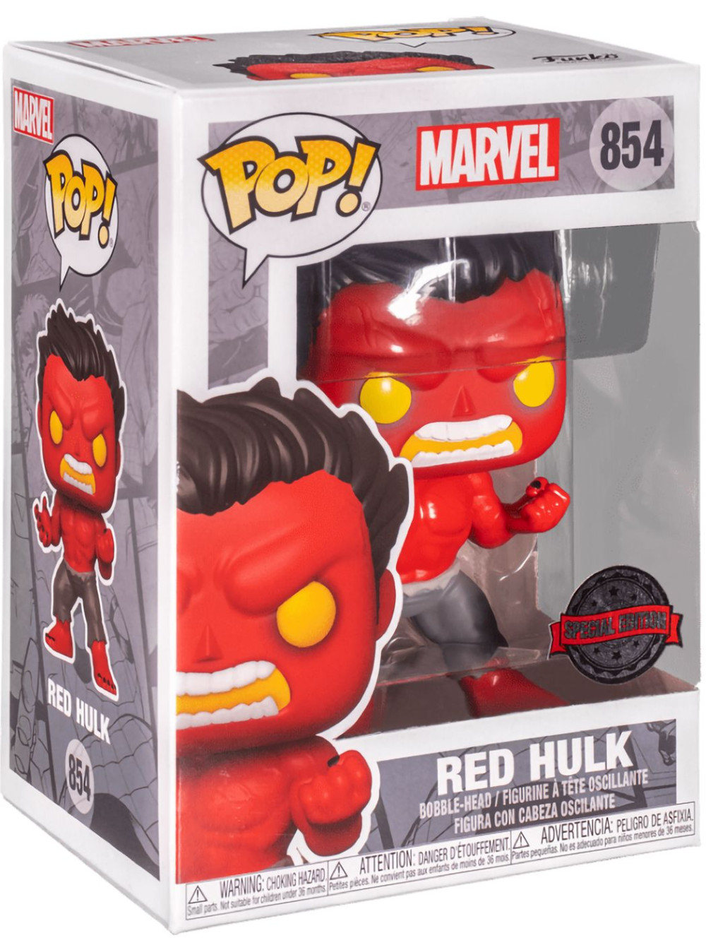 Фигурка Funko POP Marvel: Red Hulk With Chase Bobble-Head Exclusive (9,5 см)