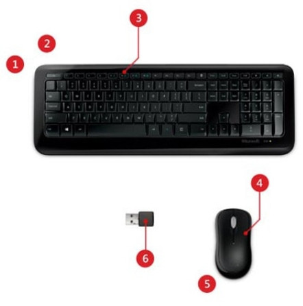 Комплект Microsoft Wireless Desktop 850 (клавиатура + мышь) (черный)