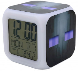 Часы-будильник Minecraft: Эндерман (пиксельные с подсветкой)