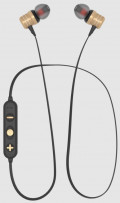 Наушники More choice BG20 Bluetooth вакуумные с шейным шнурком (Gold)