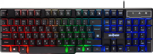Клавиатура Defender Mayhem GK-360DL RU, RGB подсветка, 19 Anti-Ghost для PC (черный) (45360)