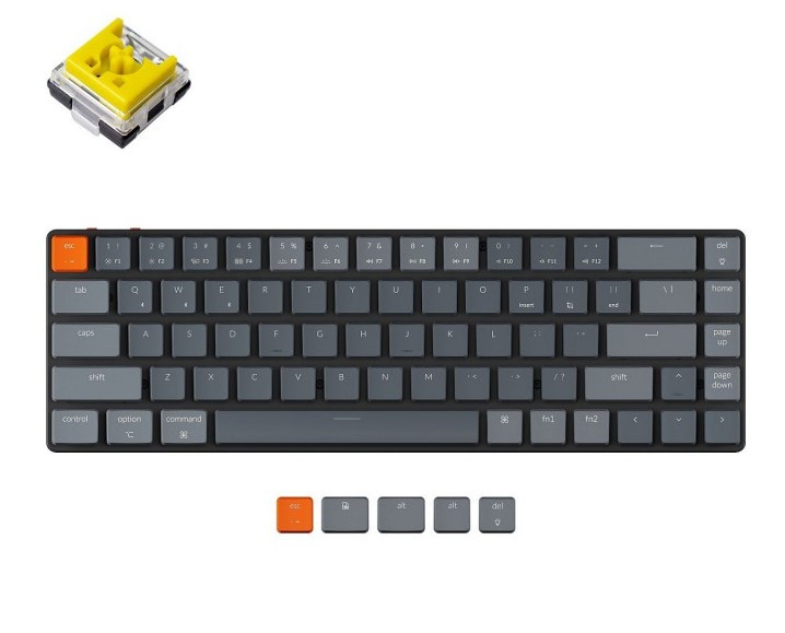 Набор Мышь Pulsar X2 Wireless Mini White + Клавиатура Keychron K7 Low Profile, RGB, Banana Switch