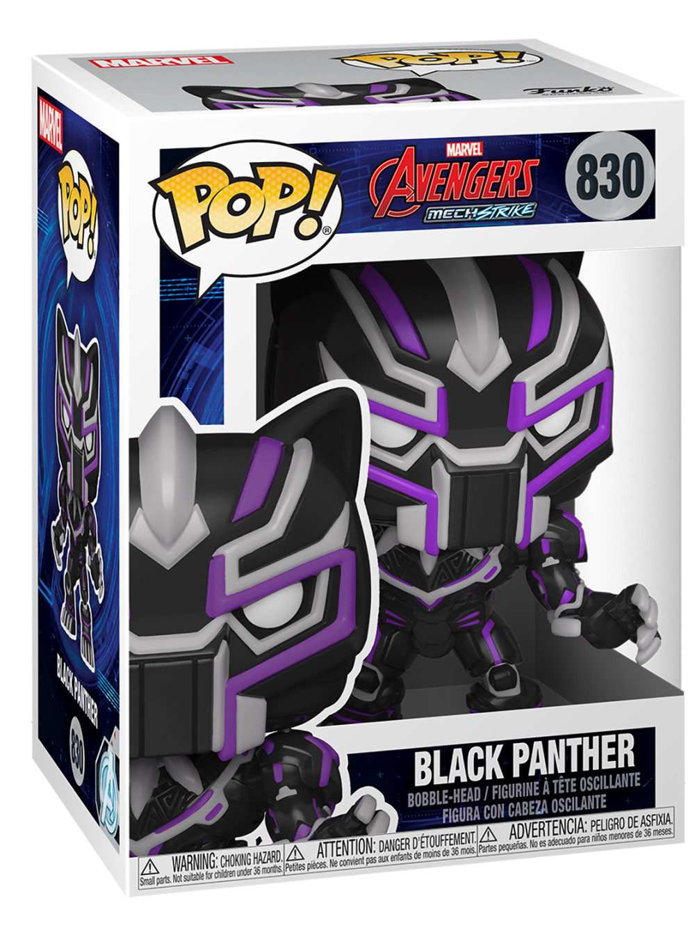  Funko POP Marvel: Avengers Mech Strike  Black Panther Glows In The Dark Exclusive Bobble-Head (9,5 )