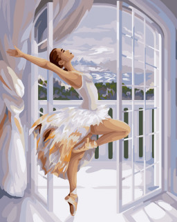 Набор для творчества Картины по номерам с красками №106: Балерина у окна (50х40 см)