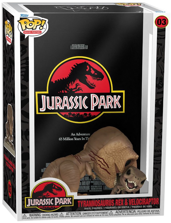 Фигурка Funko POP Movie Posters: Jurassic Park – Tyrannosaurus Rex & Velociraptor (9,5 см)