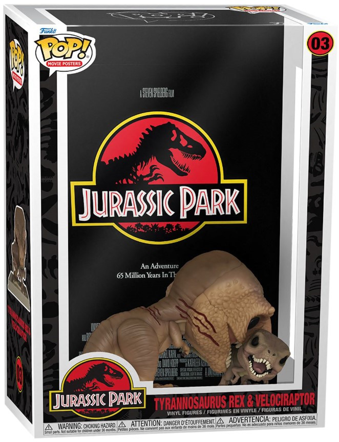  Funko POP Movie Posters: Jurassic Park  Tyrannosaurus Rex & Velociraptor (9,5 )