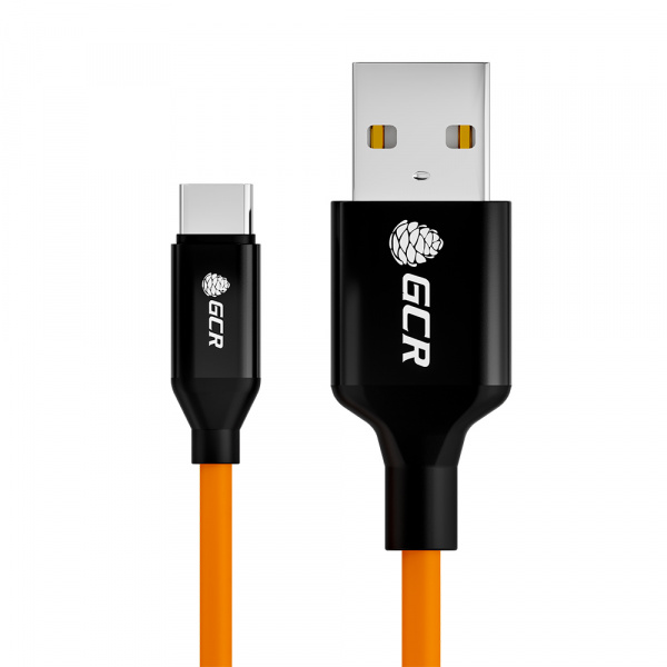 Кабель Greenconnect TypeC 3A, 1 м, для быстрой зарядки (оранжевый) (GCR-51748)