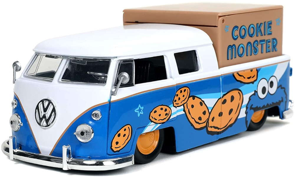 Набор фигурок Hollywood Rides Sesame Street: 1962 Volkswagen Bus With Cookie Monster 1:24 (2 шт)
