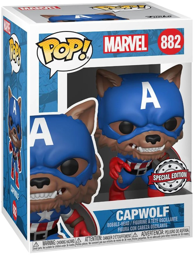Фигурка Marvel Funko POP: Capwolf – Year Of The Shield Exclusive Bobble-Head (9,5 см)
